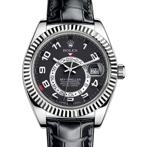 rolex white gold sky dweller arabic numeral black|Rolex Sky-Dweller 18 ct.